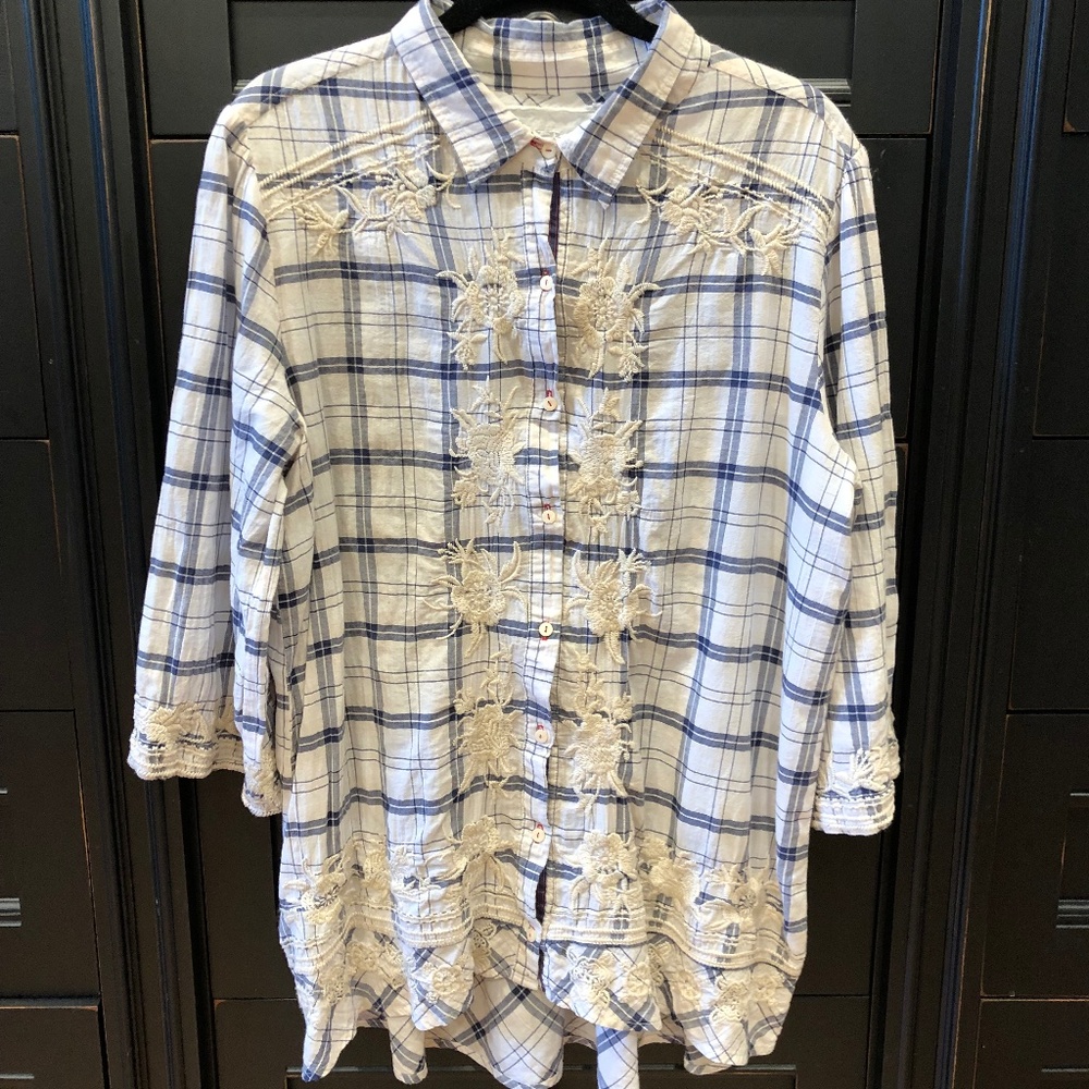 Johnny Was 3J Workshop Embroidered Tunic top